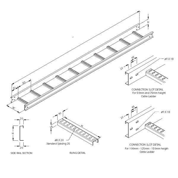 Steel_Cable_Ladder_40 Steel Cable Ladder – Straight