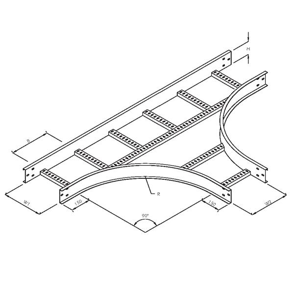 Steel_Cable_Ladder_43 Steel Cable Ladder – Horizontal Equal Tee