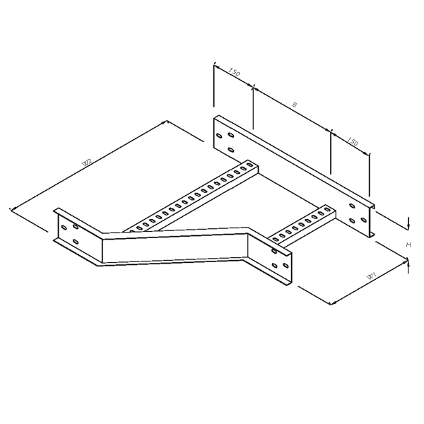 Steel_Cable_Ladder_70 Steel Cable Ladder – Left Offset Reducer