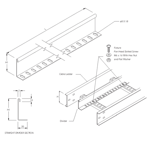 Steel_Cable_Ladder_73 Steel Cable Ladder – Straight Divider